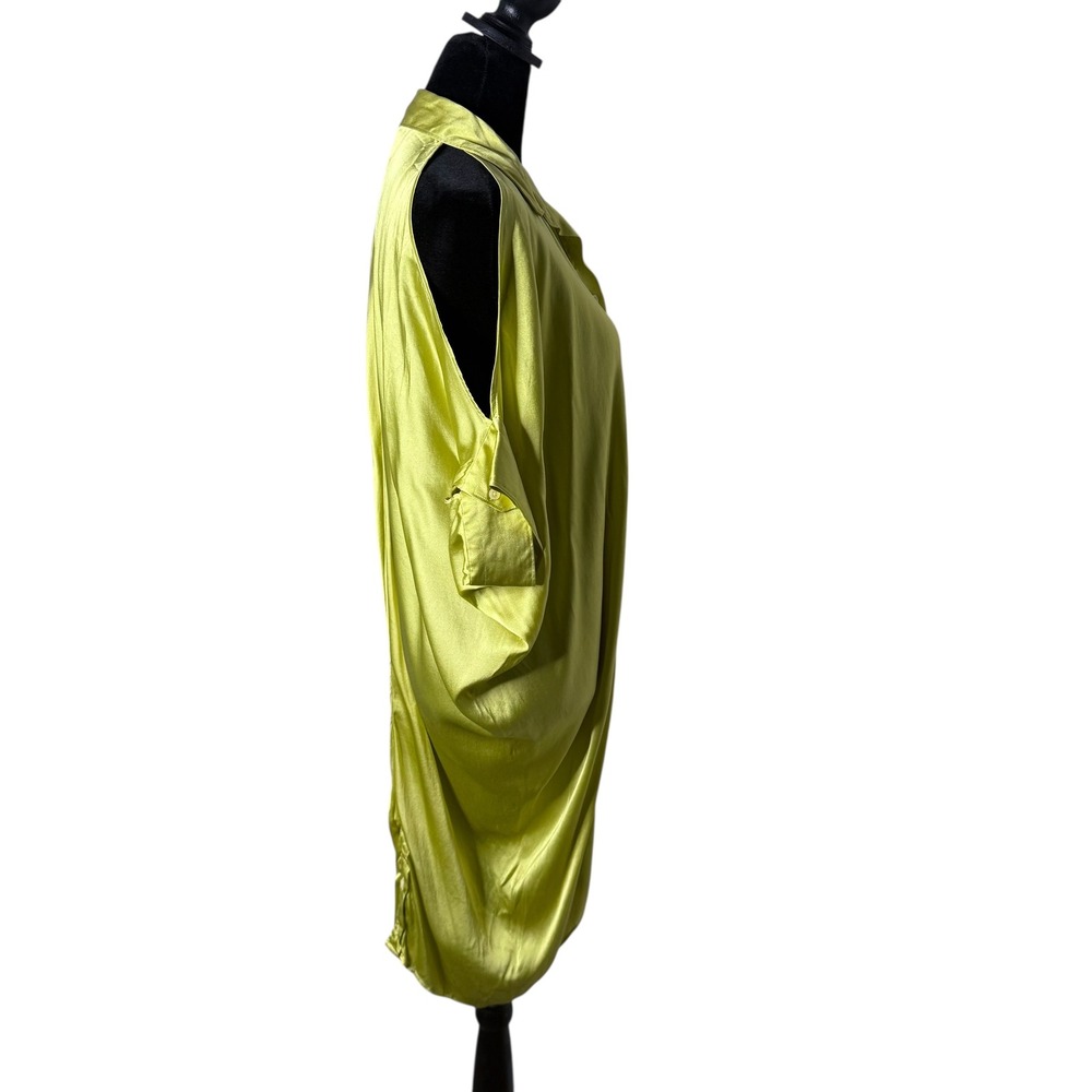 Lola Paredes Lime Green Satin Poncho Dress - Picture 7 of 16